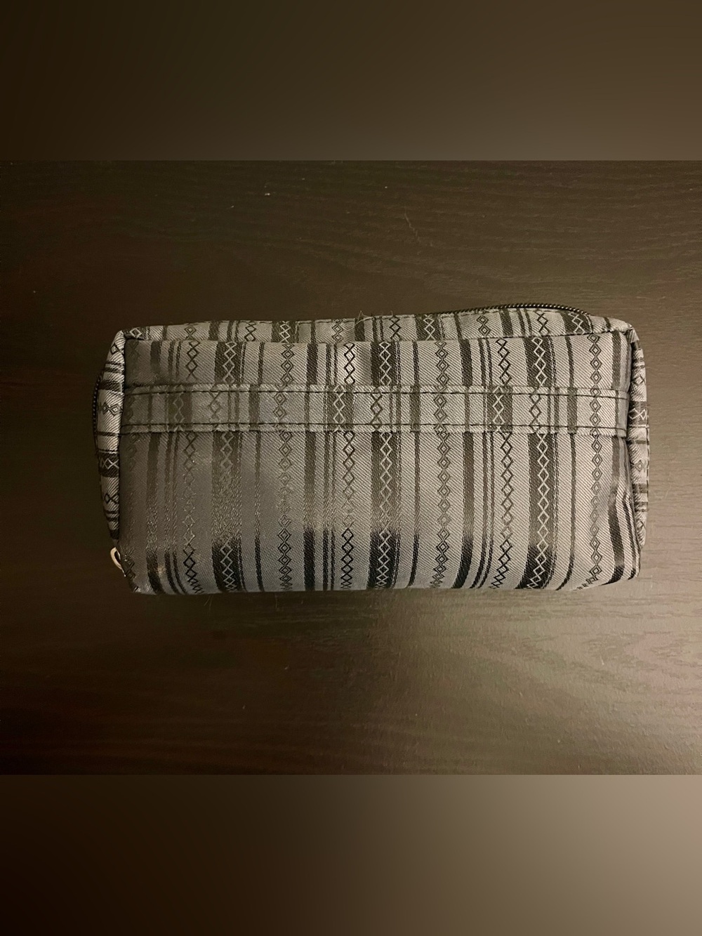 Grey Patterned Travel Makeup Jewelry Bag